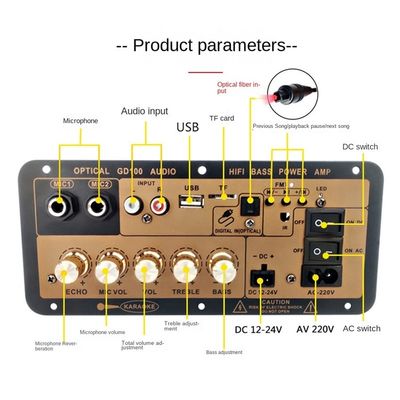 Private Mold NO 2 2.0 Channel 100W BT Mono Amplifier Board cho nhà / Xe Karaoke HiFi