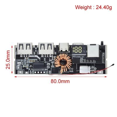 QC4.0 QC3.0 LED Dual USB PD Power Bank 18650 Charging Module với điều khiển nhiệt độ