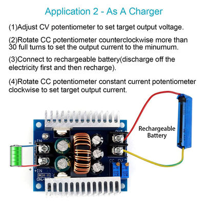 300W 20A DC-DC Buck Converter Step Down Module với phạm vi giới hạn dòng 0.2-20A