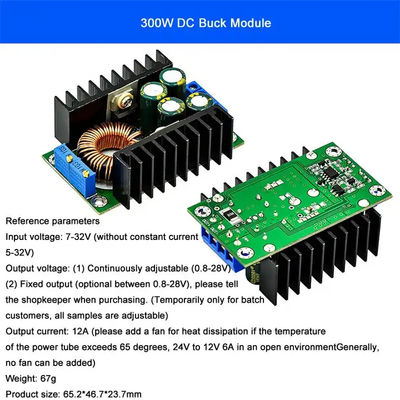 DC-DC 9A 300W Buck Converter 150W Boost Converter 5-40v đến 1.2-35v Power Module Step Down Converter