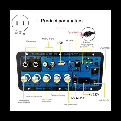 D60 50W Subwoofer Amplifier Board với Bluetooth và đầu vào âm thanh quang học cho 12V/24V/220V Power
