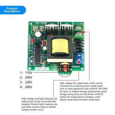12V đến 110V 200V 220V 280V 150W Inverter Boost Board Transformer cho Inverter pin