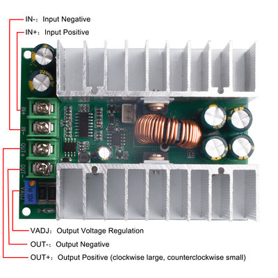 Mô-đun bước xuống 500W có thể điều chỉnh cho kiểu gắn tiêu chuẩn DC-DC CC CV Buck Converter