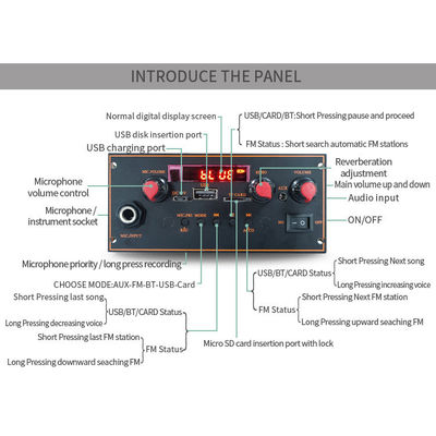 2x10W Bluetooth 5.0 Stereo Motherboard với MP3 Decoder và FM Radio Function