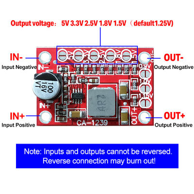 Step Down Power Module CA-1239 Chuyển đổi Buck điều chỉnh 5-15V Input 1.25V/1.5V/1.8V/2.5V/3.3V/5V Output