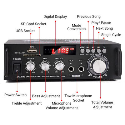 Bộ khuếch đại điện âm thanh âm thanh HIFI kỹ thuật số 300W với màn hình LCD và Bluetooth