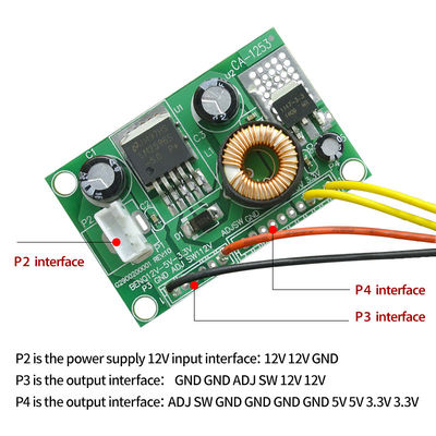 12V đến 5V đến 3.3V LCD Power Supply Module DC Converter Board với mạch tích hợp