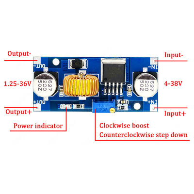 5A DC Boost Converter Module 4-38V Điều chỉnh bước xuống nguồn điện 96% hiệu quả Buck Module
