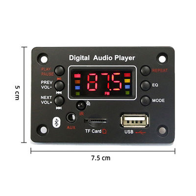 Bảng giải mã MP3 Bluetooth với chức năng ghi âm giọng nói vô tuyến USB FM hỗ trợ sử dụng và màn hình WAV