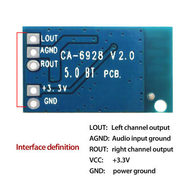 CA-6928 Mô-đun âm thanh Bluetooth với đầu vào 5V và Bộ khuếch đại âm thanh kỹ thuật số kép kích thước 23x15mm