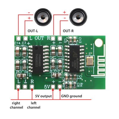 Bộ khuếch đại điện âm thanh kỹ thuật số 5V lớp D Mô-đun âm thanh Stereo Bluetooth 5.0 và Chipset PAM8403