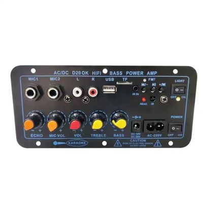 D20 60-200W BT Amplifier Board Car Stereo Amplifier Subwoofer USB FM Radio TF Player Microphone kép