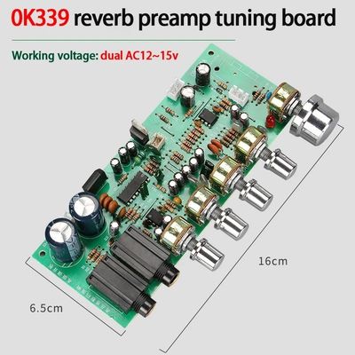 Bảng khuếch đại tiếng ồn thấp dòng OK339 có Reverb cho Preamp khuếch đại công suất kép AC12-15v