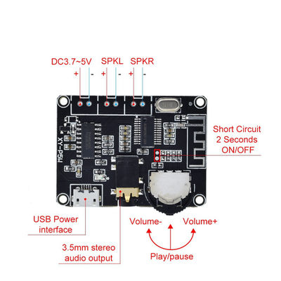 PAM8406 BT 5.0 DIY Kit Thăng cường điện âm thanh tuyến tính DC3.7-5V Stereo Audio XY-P5W