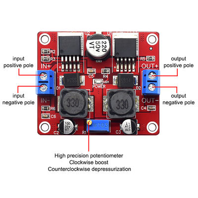 CA-2577 DC-DC Mô-đun điều chỉnh điện áp tự động tương thích với tấm pin mặt trời LM2596S 3A Step Down/Up Module