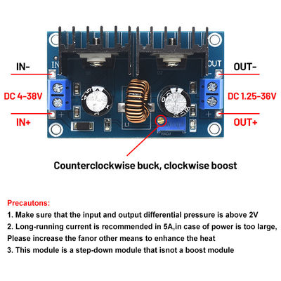 CA-4016 8A 200W Board Mount DC-DC Converter XL4016 4-40V To 1.25-36V PWM Đơn vị điều chỉnh bước xuống