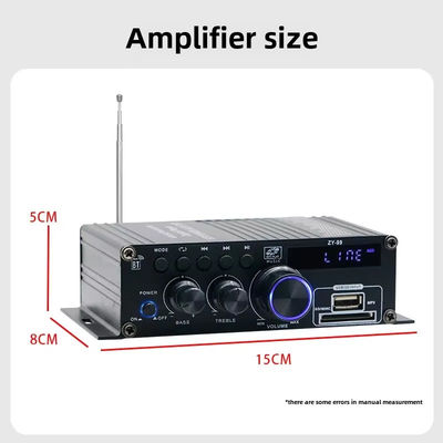 Hifi Stereo Audio Power Amplifier 120W Dual Channel Power Amp Independent Control Equalizer Nhà tăng cường kỹ thuật số