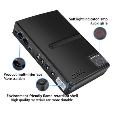 Mini 10400mAh 36W Cung cấp điện không bị gián đoạn (UPS) cho Router Modem Camera an ninh CCTV Nguồn điện có thể cấu hình AC DC