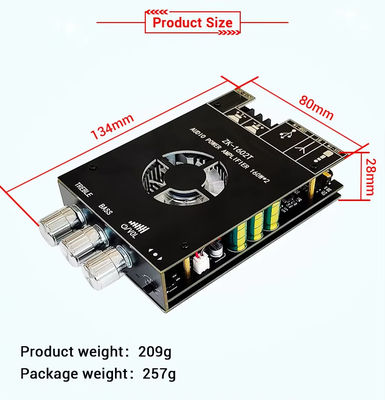 ZK-1602T 2 * 160W 2.0 Channel Digital Power Amplifier Module Class D Audio Stereo BT 5.0 Subwoofer Amplifier Board ZK-1602T