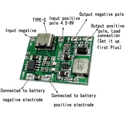 Loại C USB 3.7V 9V 5V 2A DC-DC Converters Board Mount Lithium Li-ion 18650 Bộ sạc pin 18650 Bộ sạc bước tăng điện
