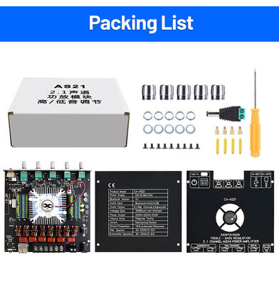 ZK-AS21 2.1 Channel Digital Power Amplifier Board Module 220W*2+350W High Low Tone Subwoofer TPA3255