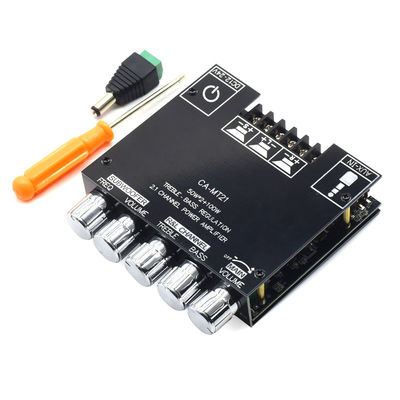 ZK-MT21 2.1 Channel Subwoofer Amplifier Module 5.0BT 12V 24V 2*50W+100W Power Home Use Board nhựa cho hệ thống loa