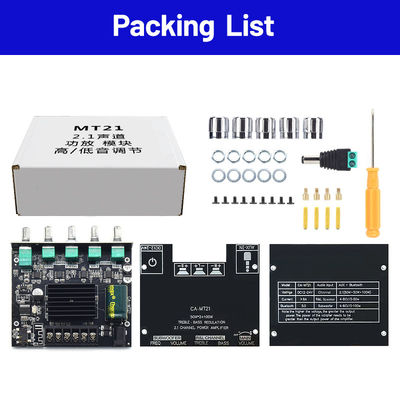 ZK-MT21 2.1 Channel Subwoofer Amplifier Module 5.0BT 12V 24V 2*50W+100W Power Home Use Board nhựa cho hệ thống loa