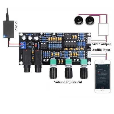 XH-M273 PT2399 Digital Preamplifier Board 12-24V DC với tần số Stereo để điều khiển micrô Karaoke