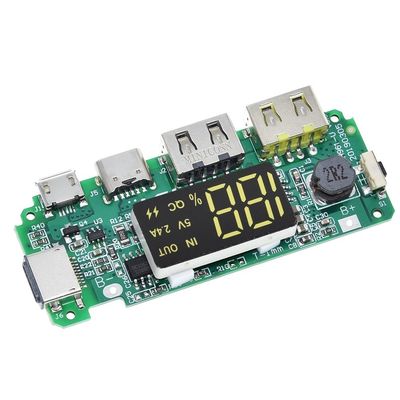 USB kép 5V 2.4A Micro / Type-C LED USB Mobile Power Bank 18650 Bộ sạc Lithium