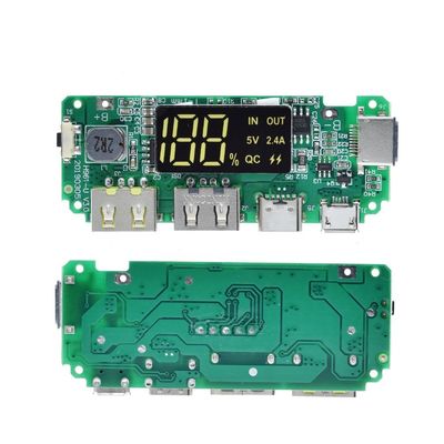 USB kép 5V 2.4A Micro / Type-C LED USB Mobile Power Bank 18650 Bộ sạc Lithium