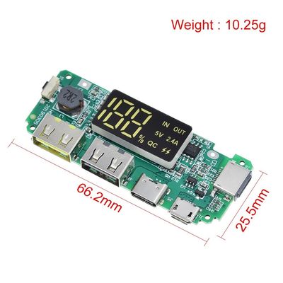 USB kép 5V 2.4A Micro / Type-C LED USB Mobile Power Bank 18650 Bộ sạc Lithium