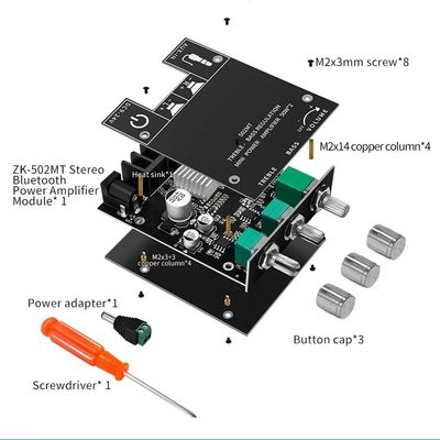 ZK-502MT 5.0 Subwoofer Amplifier Board 50W * 2 2.0 Channel High Power Audio Stereo Sound Amplifiers