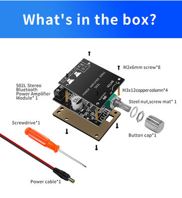 ZK-502L Mini cho Bluetooth 5.0 DC 5-24V 50Wx2 Stereo Power Amplifier Bảng kỹ thuật số âm thanh không dây cho Bluetooth Amplifier Spe