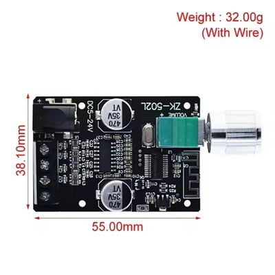 ZK-502L Mini cho Bluetooth 5.0 DC 5-24V 50Wx2 Stereo Power Amplifier Bảng kỹ thuật số âm thanh không dây cho Bluetooth Amplifier Spe