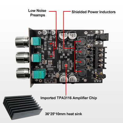 ZK-1002T HIFI 2.0 Channel 5.0BT 100Wx2 Amplifier Board Stereo Subwoofer Speaker Module với Truyền thông AUX