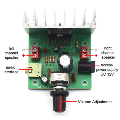 CA-7377 2.0 Channel Digital Audio Amplifier Module DC12V 2 * 35W TDA7377 AMP Chip Amplifier Board