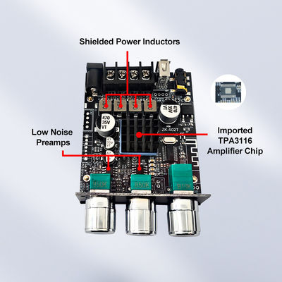 TPA3116D2 Subwoofer Audio Amplifier Module ZK-502T 2-Channel Audio Stereo Board với 2 * 50W Bass AMP và Truyền thông AUX