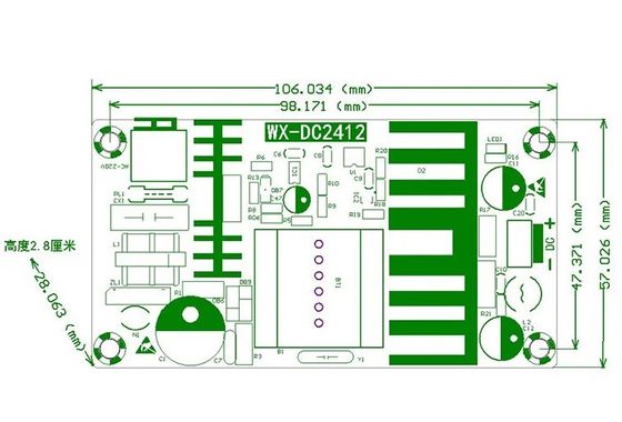 WX-DC2412 Switch Power Supply Board 100W High Power Supply Module Bare Board AC DC 24V4A