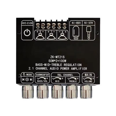 2.1 Channel Subwoofer AUX 12V 24V Audio Stereo 5.1 Bass Digital Power Amplifier Board ZK-MT21S 2x50W 100W cho bộ điều hợp DC