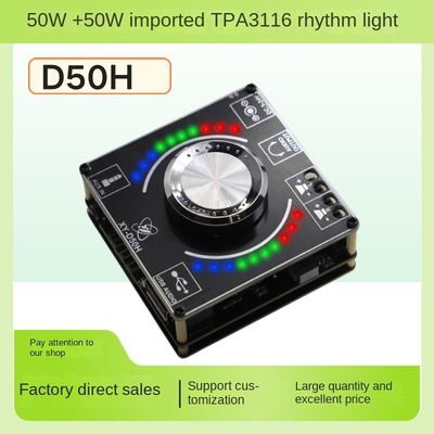 TPA3116 Mô-đun 50W*2 Stereo HIFI Volume Spectrum Power Amplifier Board With Music Rhythm Lamp Private Mold