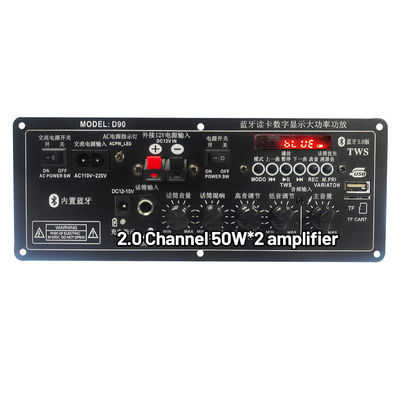 Trolley Rechargeable Stereo Car Subwoofer Audio Power Amplifier PCB Board 2.0 Channel 12V với thiết kế khuôn riêng