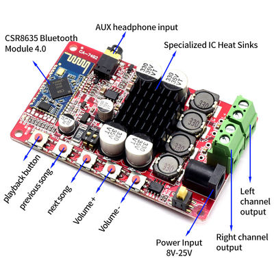 CA-7492 TDA7492P 50W * 2 Thang máy khuếch đại gia đình tuyến tính với BT 5.0 Digital Audio Receiver Module