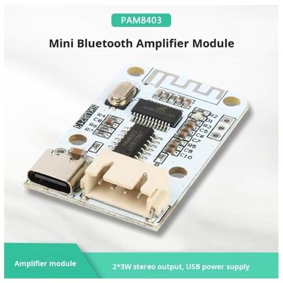 PAM8403 Mini Bluetooth Amplifier Board 5V 2x3W Type-C