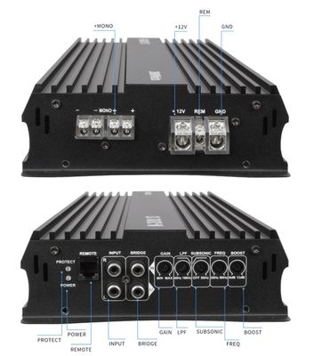 Bộ khuếch đại công suất âm thanh xe hơi 12V 2000W công suất cao, loa siêu trầm Mono Class D 2000 Watt với bộ phân tần