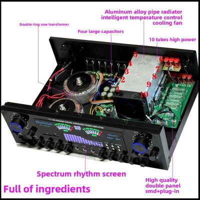 AV-888BT 2800W Home Karaoke Bộ khuếch đại điện hai vòng Mô hình mới 7.1 Khu vực kênh điều chỉnh kim loại công suất cao