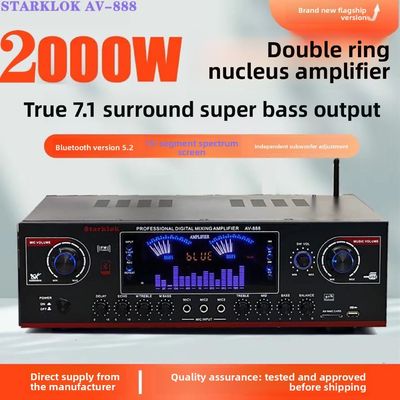 AV-888 7.1 kênh 2000W Điện lực cao Nhà hát gia tăng Karaoke loa vòng lặp kép 12 ống làm bằng kim loại bền