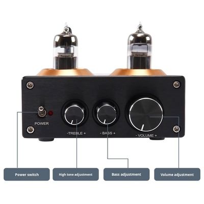 Bộ khuếch đại ống HIFI Audiophile 6J5 QCC3034 cho BT 5.1 Bộ khuếch đại nhà không dây với bộ khuếch đại điều chỉnh bass và treble