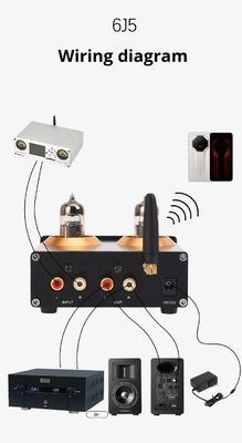 Bộ khuếch đại ống HIFI Audiophile 6J5 QCC3034 cho BT 5.1 Bộ khuếch đại nhà không dây với bộ khuếch đại điều chỉnh bass và treble