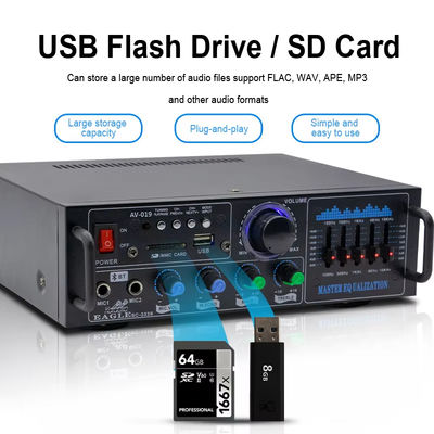 Bộ khuếch đại kỹ thuật số gia đình âm thanh nổi HiFi 160W hai kênh, bộ khuếch đại ống chuyên nghiệp, mô-đun, đầu vào micro, bộ khuếch đại từ xa