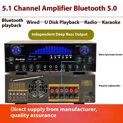 AV-555BT Professional 5.1 Channel Dynamic Spectrum Amplifier 600W Subwoofer gia đình công suất cao với cấu trúc kim loại